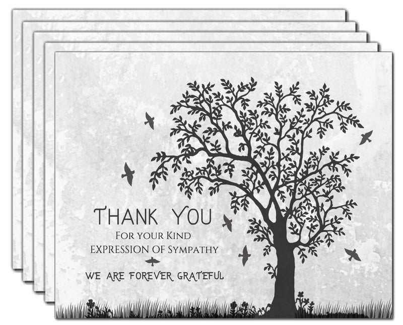 Elcer Funeral thank you cards with envelopes Celebration of life Floral Tree acknowledgment memorial Sympathy Christian Thank you notes (40 Pack) - Image 3